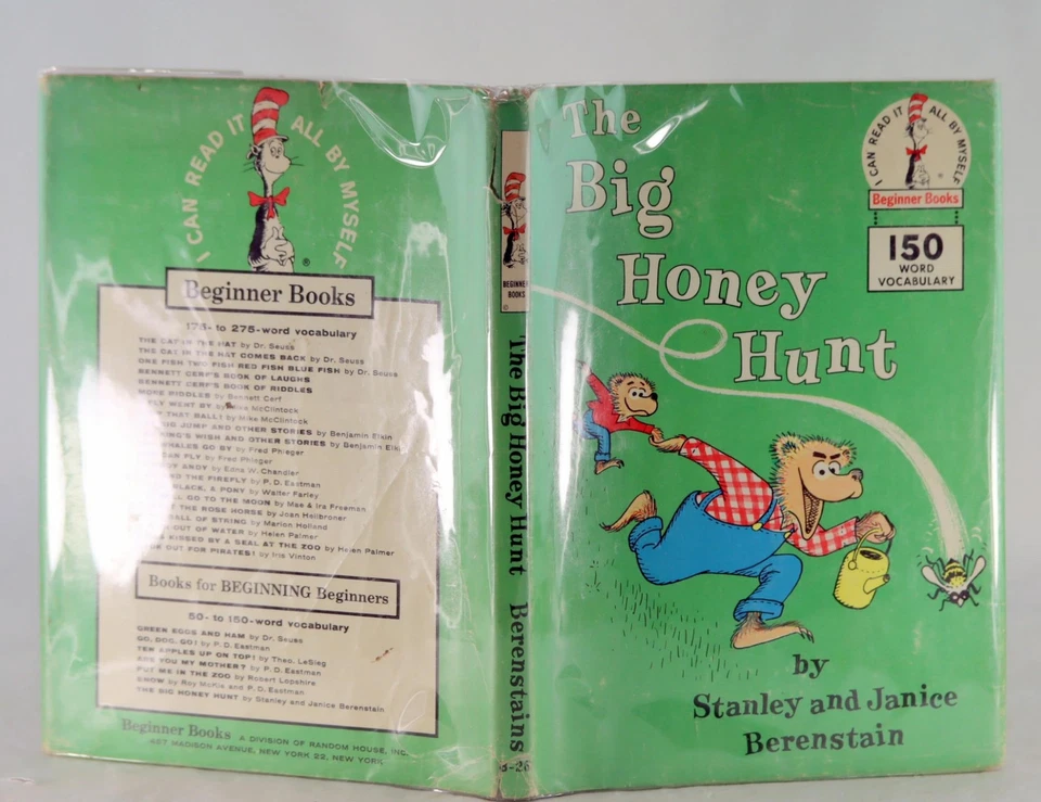 Stan & Jan Berenstain 1st Ed 1962 The Big Honey Hunt B-28 Berenstain Bears HC DJ Foto 4 de 4