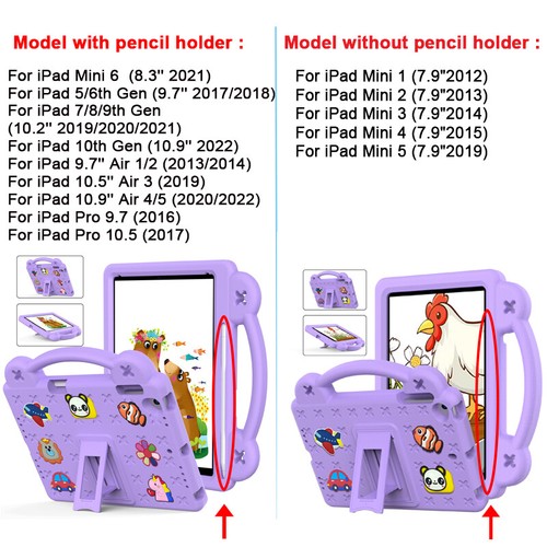 For iPad 7th/8th/9th/10th/11th Generation A16 Model Kids-Proof Stand Case Cover - Picture 2 of 23