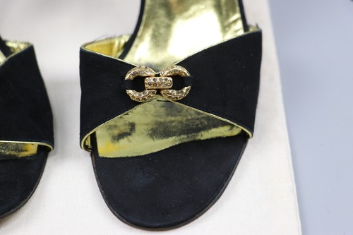 LANVIN Vintag Womens Black Suede Ankle Strap Sandals Shoes Size 36 /US 6 - Picture 15 of 24