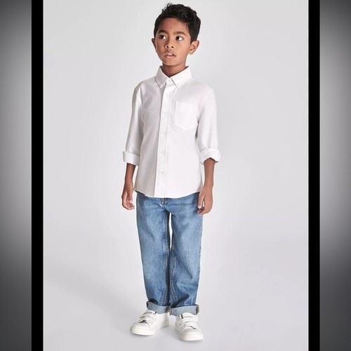 Youth 10 White Nautica Button Down Oxford Dress Shirt