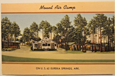 1937 MOUNT AIR CAMP, EUREKA SPRINGS, AR. Color Linen PC