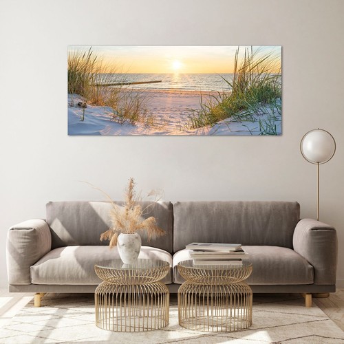 Wandbilder 120x50cm Glasbild Düne Strand Meer Groß Bilder Art Wanddeko - Bild 5 von 10