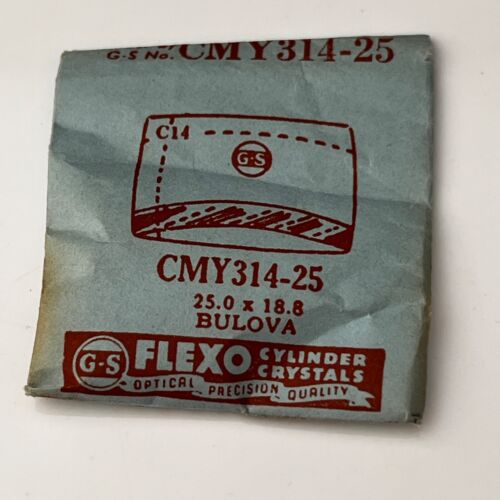 Vintage Bulova Watch Crystal Replacement CMY 314-25 x 18.8 FLEXO Crystals - Picture 2 of 7
