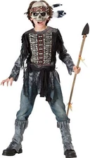 InCharacter Costumes, LLC Boys 8-20 Spirit Warrior Tunic Set, Black/White, Large