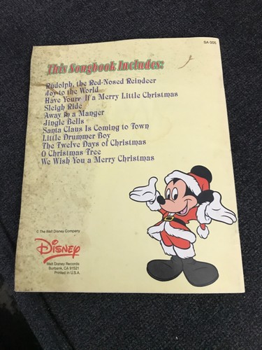 Vintage Disney Mickey’s Christmas Songs Songbook 1970’s Chord Organ - Picture 14 of 14