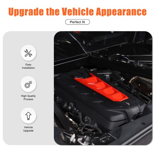 Sports Red Engine Bay U-Shaped Cover For Corvette C8 2020-2024 Decorative Trim - Picture 12 of 12