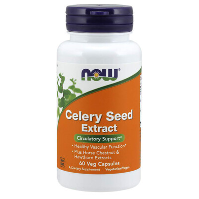 NOW Celery Seed Extract, 60 Vegetarian Capsules
