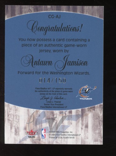 2003-04 Fleer Patchworks Antawn Jamison Greatness Jerseys Patches #/150 #CG-AJ - Picture 2 of 2