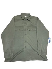 Vintage 80s Military Shirt Mens 16.5x34 Army Uniform OG-507 Utility Dura Press