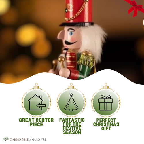 Christmas Wooden Nutcracker Decoration Soldier Musical Drums Statue Xmas Decor - Picture 10 of 23