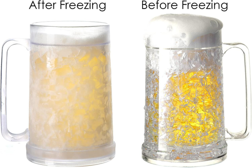 Double Wall Freezer Mug Frosty Mug Insulated Ice Cup with Gel 16Oz/450Ml (Set of - Picture 6 of 12