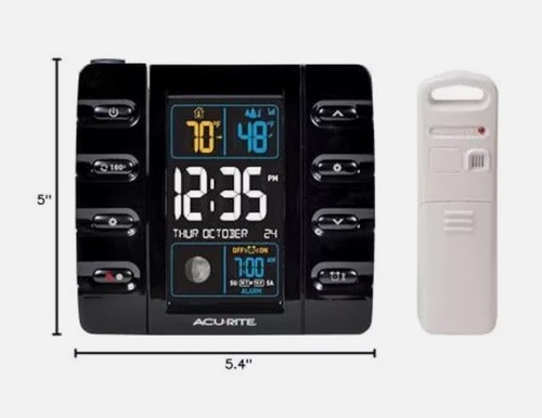 AcuRite Intelli-Time Projection Alarm Clock With Temperature And USB Charging - Picture 2 of 5