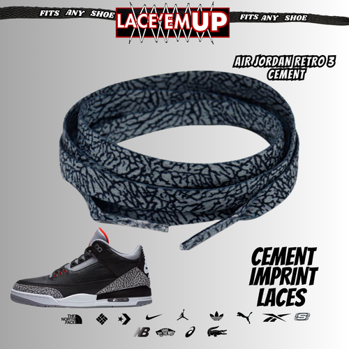 Elefant individuell bedruckte Zement Schnürsenkel passend für AJ3 AJ4 schwarzer Zement - Bild 3 von 14