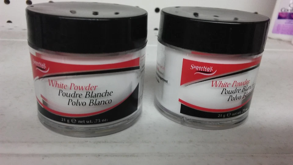Lote de 2 sistemas Super Nail Super Nail Polvo Acrílico Blanco 0.75 Onzas ea. Foto 2 de 2