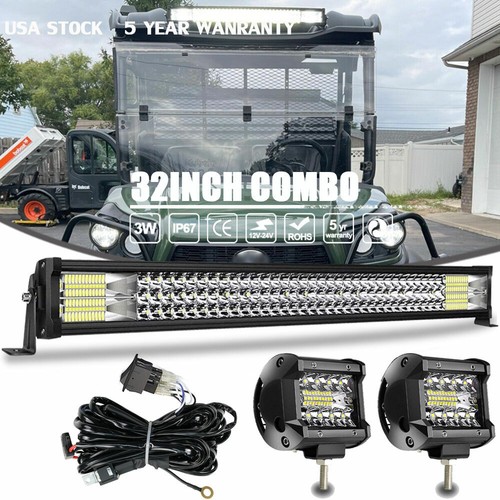 32'' LED Light Bar Combo Fits Kubota RTVX1100C X1120/D X1140 X900