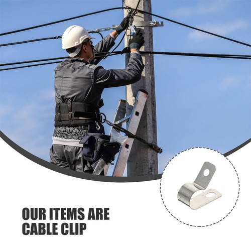 50 Pcs Thickened R-shaped Wire Clip Cable Management Clips Cord Clamp - Afbeelding 10 van 12