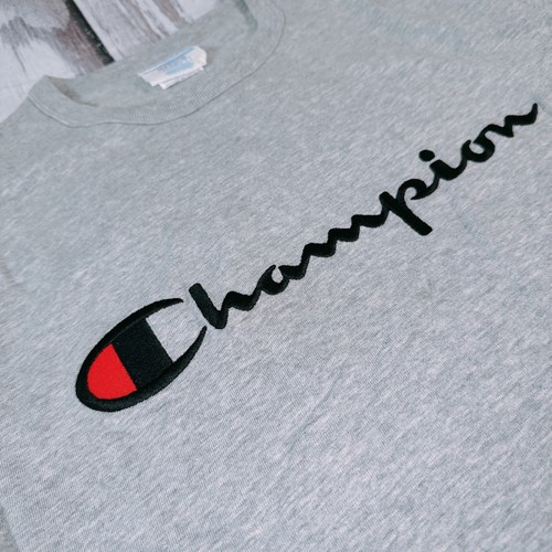 Champion Heritage Tee Logo Short Sleeve Gray Cotton TShirt M Men (Ts) - 第 4/5 張圖片