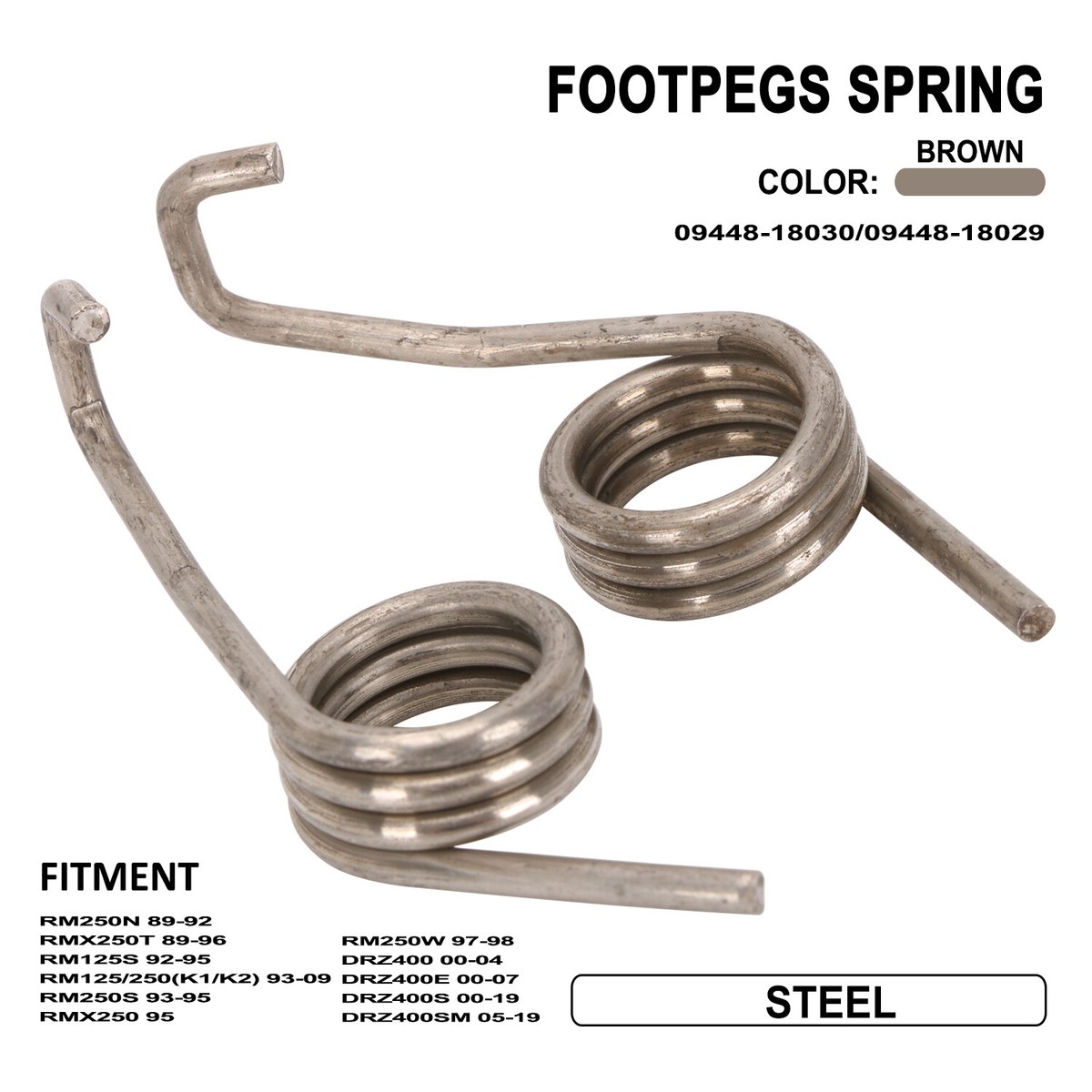 One Pair Steel Foot Pegs Spring For RM250N 1989-1992 RMX250T