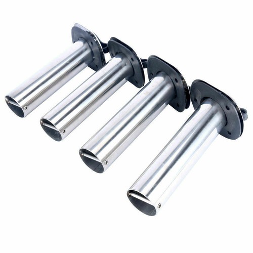 4x Fishing Rod Holders Stainless Steel Boat Flush Moun w/ Gasket Cap 30 Degree - Picture 3 of 6