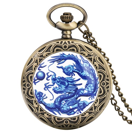 Bronze Mysterious Doctor Unisex Quartz Movement Pocket Watch Necklace Chain Gift - Picture 15 of 15