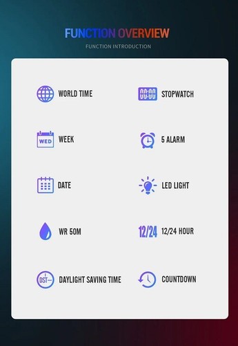 \\ SKMEI Waterproof Men Watch Countdown Stopwatch Led Light Electronic Movement - Imagen 3 de 21