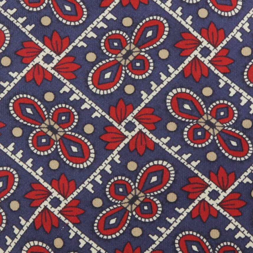 Corbata Liberty of London azul rojo floral mosaico retazos de seda para hombre Foto 3 de 4