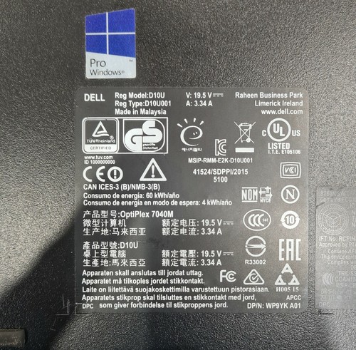 Dell OptiPlex 7040 Micro i5-6500 8GB RAM 240GB SSD Windows 10 pro - Picture 5 of 5