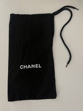100 CHANEL Black Drawstring Travel Storage Dust Bag x Leather Goods 13" x 7"