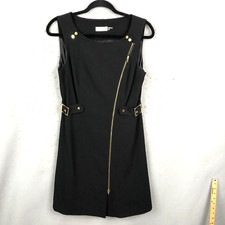 Calvin Klein Dress Womens 8 Black Scuba Ponte Knit Sleeveless Modern Office