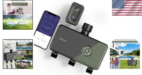 Intelligent 3-Zone Irrigation Timer with Remote Control for Gardens & Lawns - Picture 2 of 11