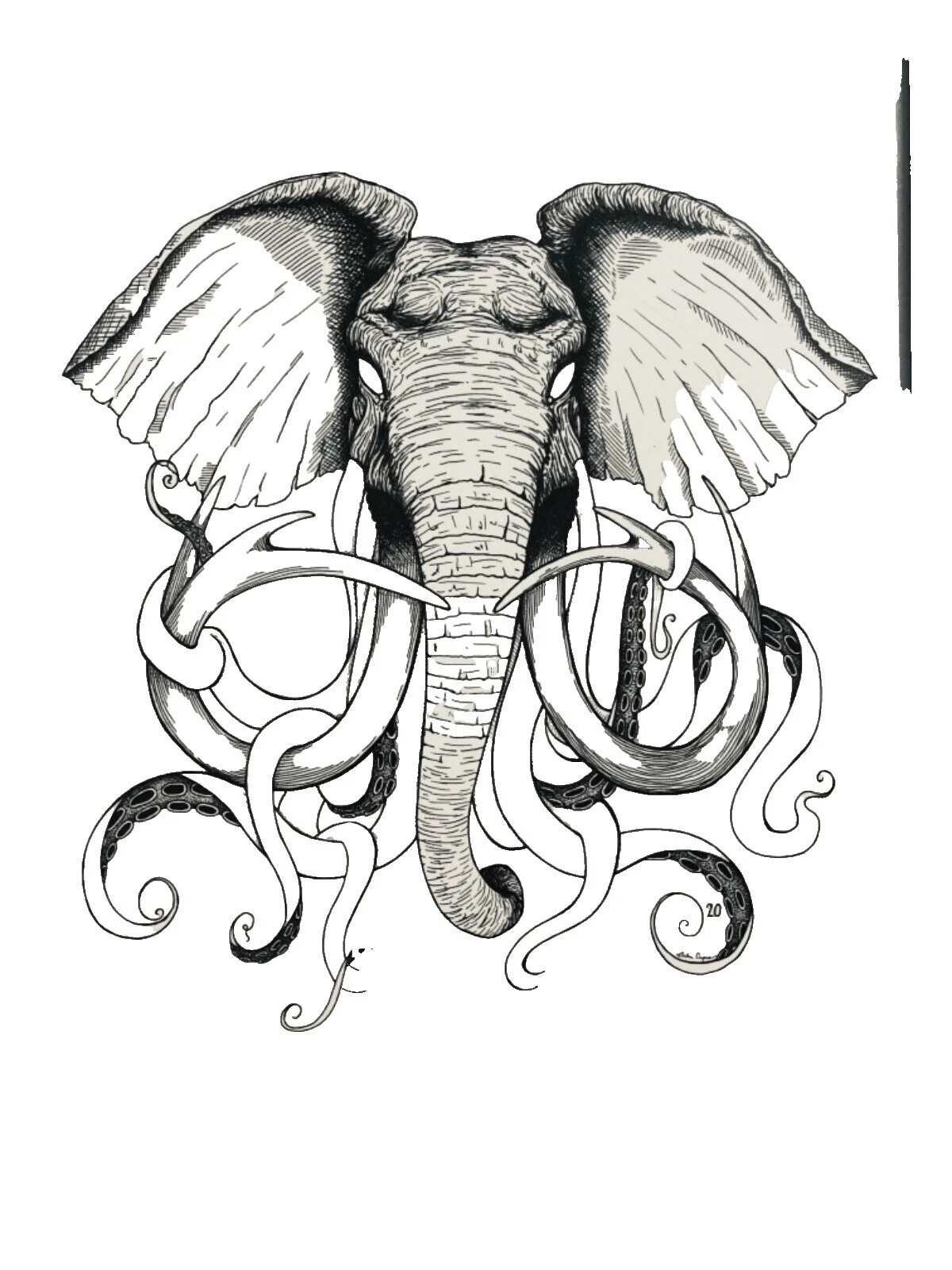 Dibujos de arte de la naturaleza a tinta