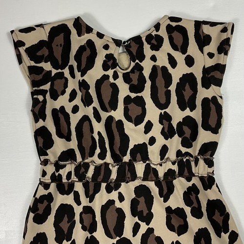 Hayden Girls Size Large 11/12 Leopard Mini French Terry Short Sleeve Dress - Picture 4 of 12