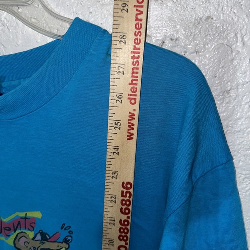 T-shirt pattinaggio roditori radicali punto singolo vintage OP datata 1986 blu USA - Foto 7 di 14