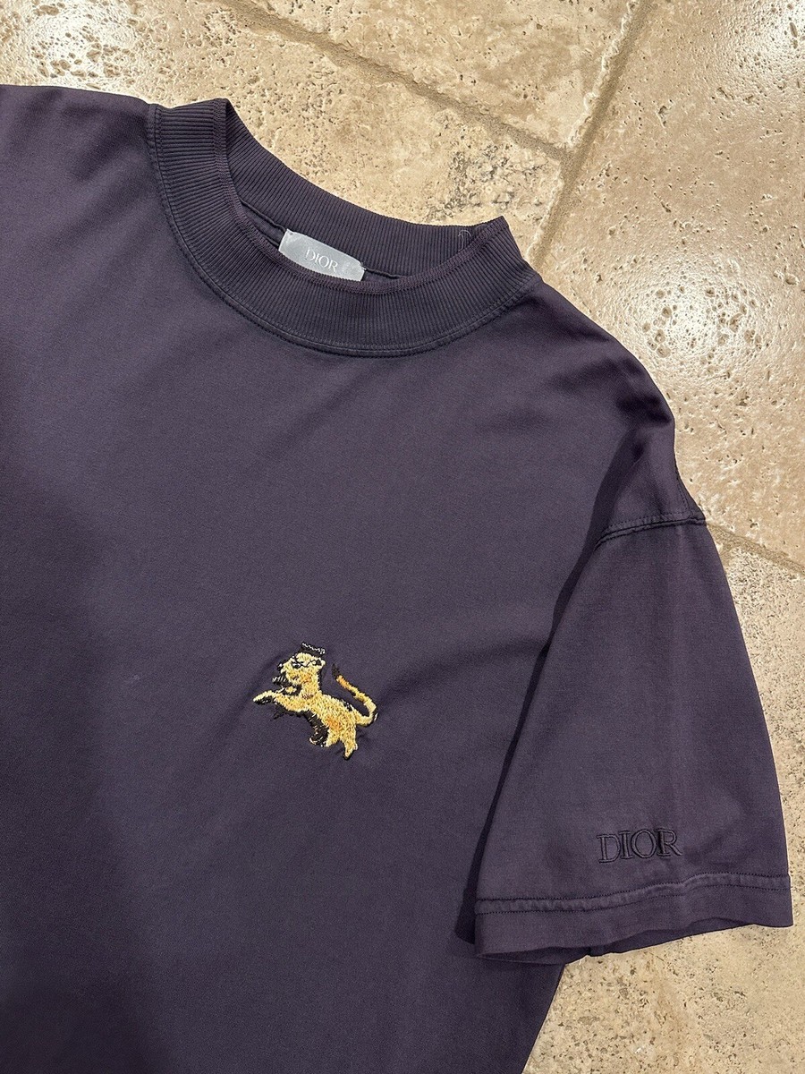 Dior x Peter Doig Mauve Lion Embroidery Purple T-Shirt￼ | eBay