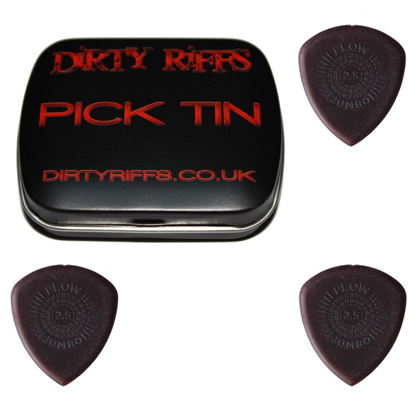 3 x Dunlop Flow Jumbo Guitar Picks / Plectrums - 2.50mm In A Handy Pick Tin