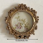1Pc Antique-Style Round Carved 4In Photo Frame Nostalgic Court Design Decoration