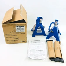 Westward 5M475 Vehicle Car Jack Stand 4 Tons per Pair 2 Pack Ratchet Pin Handle