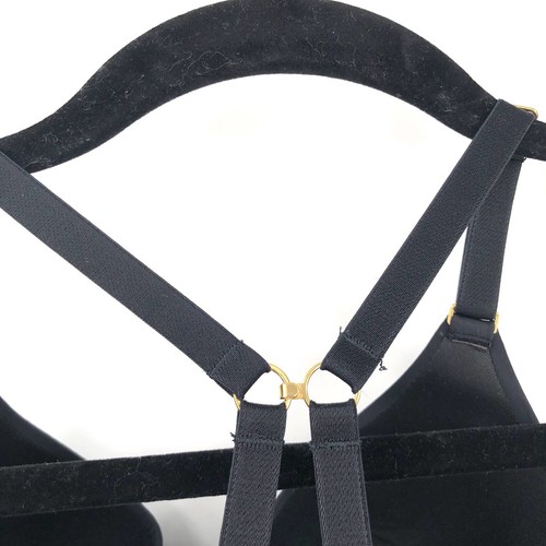 LIVELY Molded Bandeau Bra 32D Black Wireless Bralette Convertible Straps No Wire - Bild 6 von 6