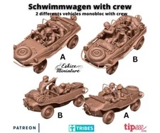 Eskice Miniatures WW2 German Schwimmwagen WWII Bolt Action Chain of Command 28mm