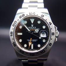 Rolex Explorer II 216570 Silver Oyster Bracelet Black Dial with Silver Bezel