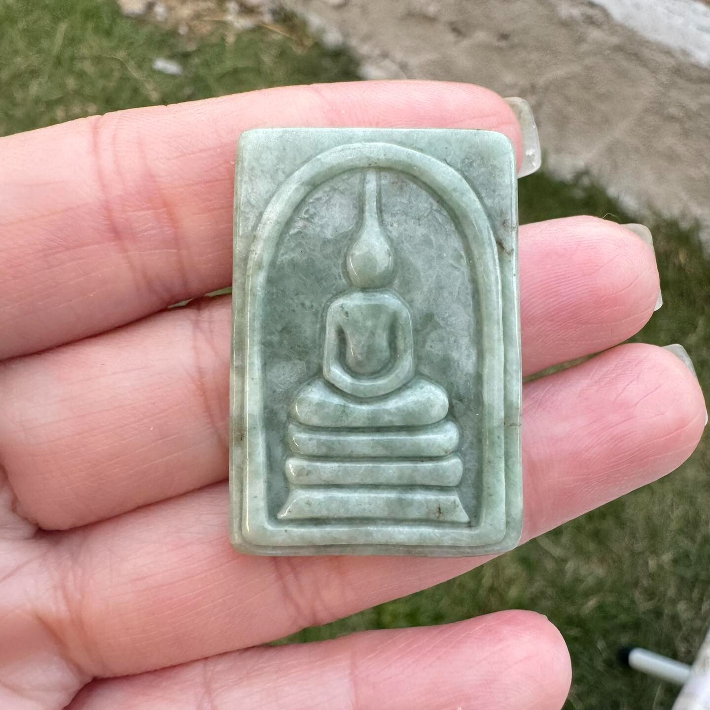 Phra Somdej Pim 3 Carved Type A Jade Jadeite Thai Buddha Amulet Collectible