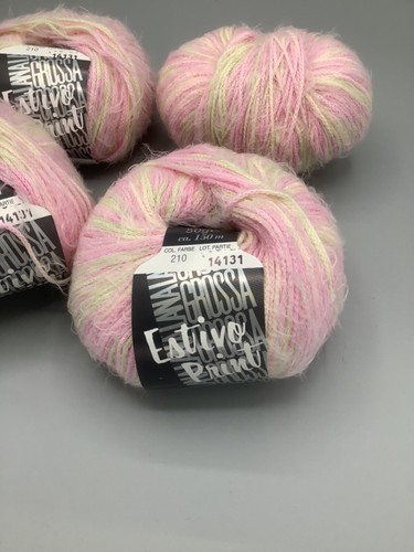 Lana Grossa Estivo Print Yarn Lot of 4 - Color 210 - Lot 14131 Pastels - Picture 2 of 3