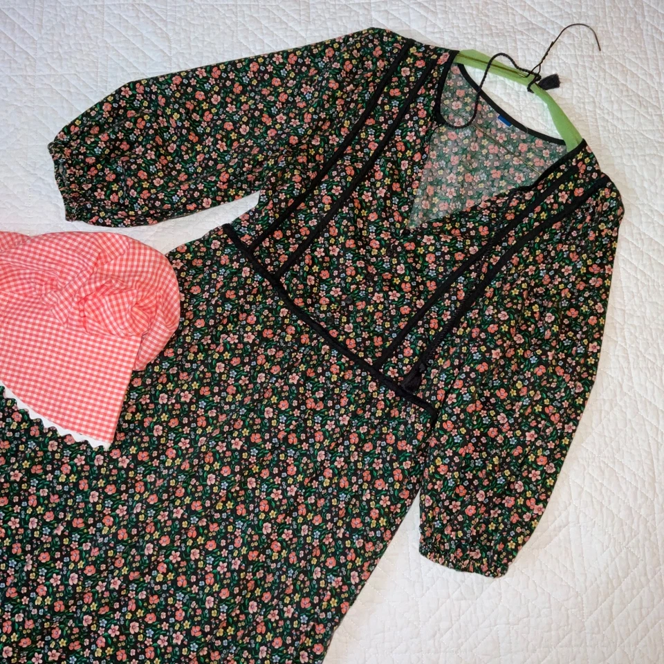 VICTORIANO Pradera Disfraz Vestido Talla M 8 Hello Dolly Music Hombre Negro Calicó Sombrero Foto 2 de 4