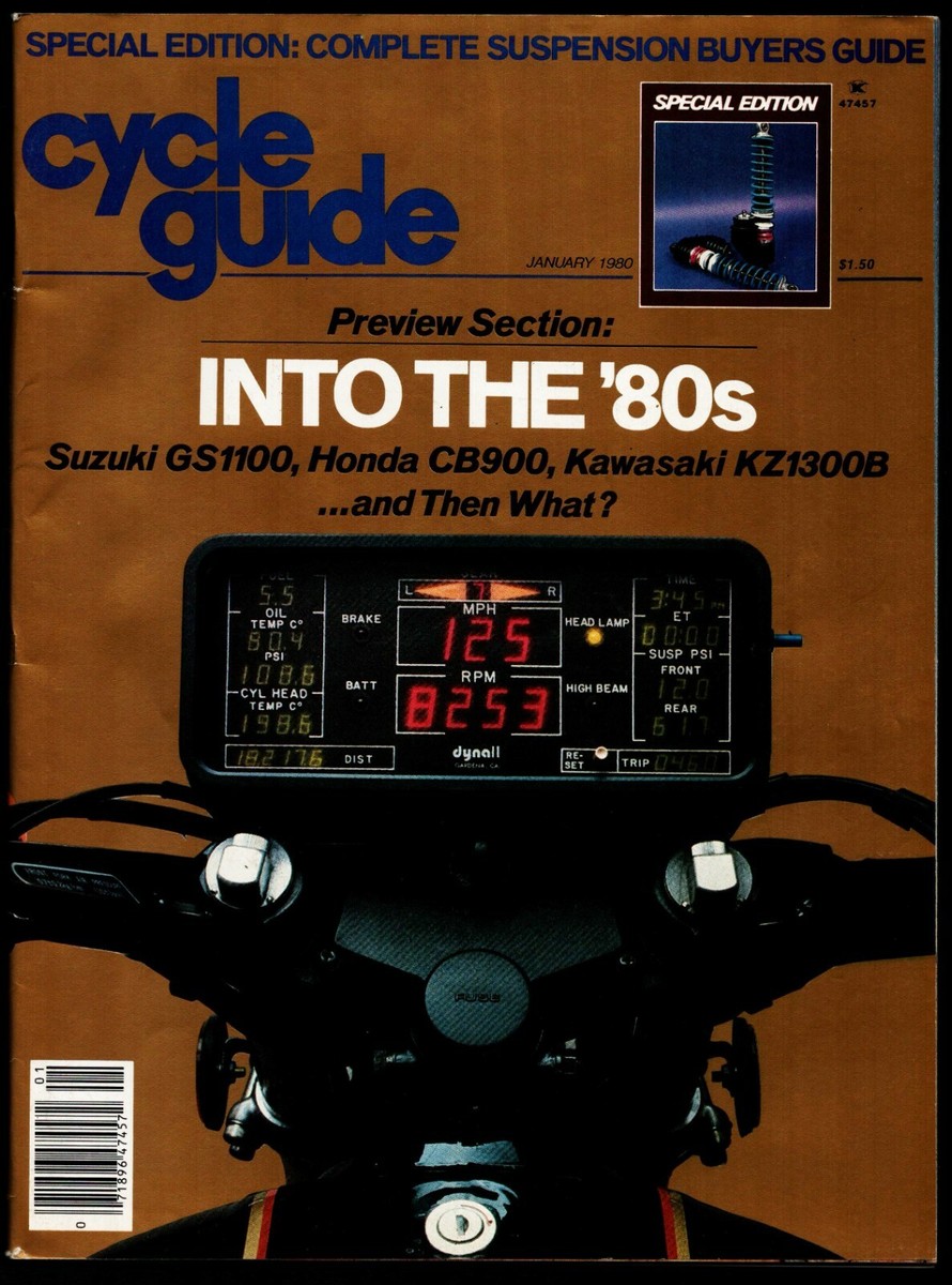 JANUARY 1980 CYCLE GUIDE MAGAZINE, SUZUKI GS1100, HONDA CB900