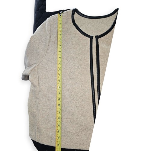 Mujer Manga Larga Beige Vestido Abierto Chaqueta Almohadillas para el Hombro XL LANA - Imagen 7 de 9