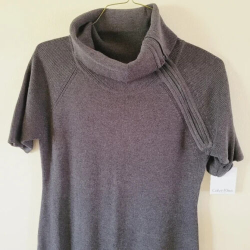 Calvin Klein Pulloverkleid anthrazitgrau Large Kurzarm neu mit Etikett 134 $ - Bild 3 von 10