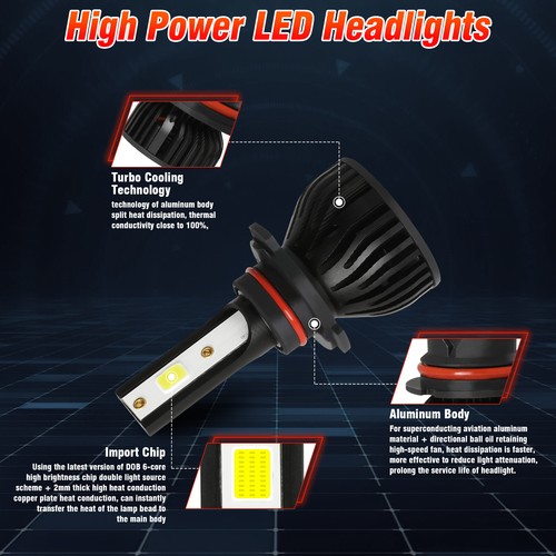 For 2007-2014 Chevy Suburban Tahoe 6x 6000K LED Headlight + Fog Light Bulbs P4C - Picture 9 of 18