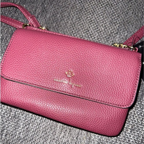 Nanette Lepore Meadow Cranberry Umhängetasche veganes Leder gold Kette - Bild 4 von 10