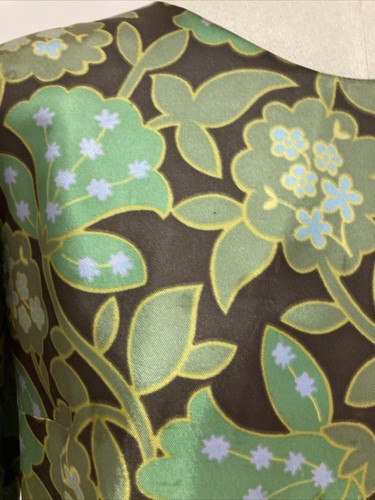 Vestido floral verde verdadero vintage años 50/60 con arcos de grano grueso, talla 40 UE - Imagen 11 de 12