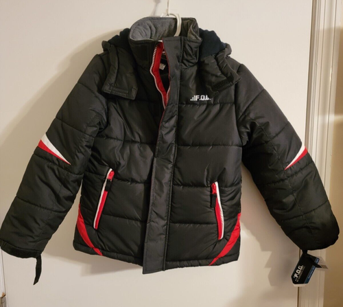 F.O.G. BY LONDON FOG BOYS HOODED PUFFER WINTER JACKET SZ 10-12 - Picture 6 of 6